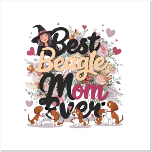 Best Beagle Mom Ever Distressed  dog mom funny Posters and Art